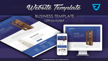 Website Mockup Template - Business Website - UltraViolet - PSD Template